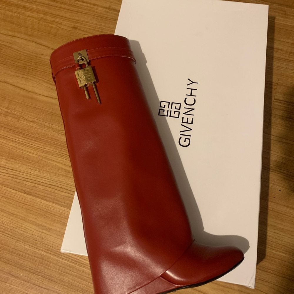 Givenchy Red Leather Boots